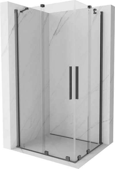 Mexen Velar Duo schuifdouchecabine 90 x 80 , transparant, gun metal - 871-090-080-02-95