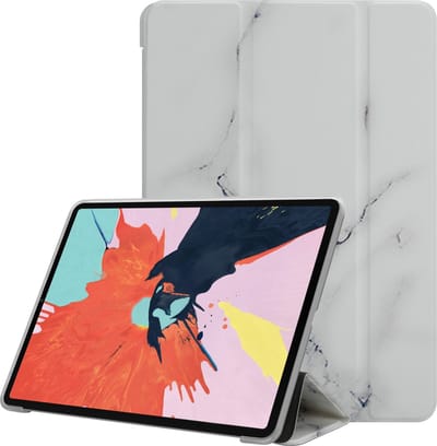 Cadorabo Tablet Hoesje geschikt voor Apple iPad PRO 11 2020 / 2021 (11 Zoll) - Design Wit Marmer - Ultra dunne beschermhoes gemaakt van flexibel TPU silicone met standfunctie