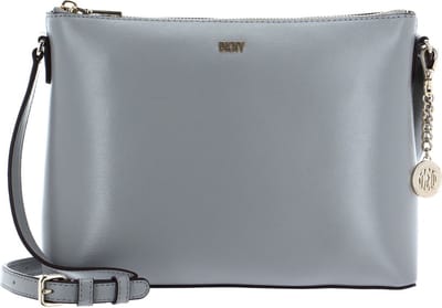 DKNY Leren Schoudertas Handtas Bryant Park Tz Crossbody Bag Grey Melange Lichtgrijs