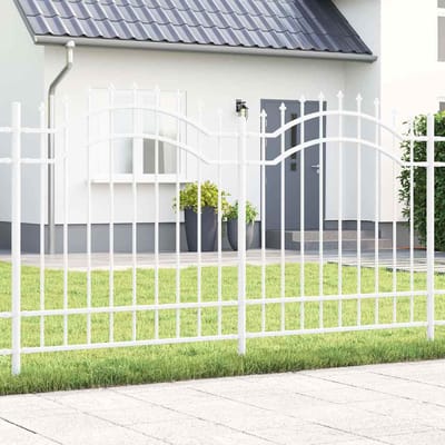 vidaXL - Tuinhek - WOERDEN - 240 - x - 165 - cm - Poedercoated - staal - Wit