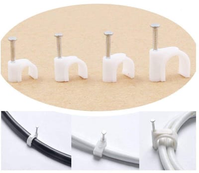 SnelShoppen - 400 Stuks Premium Plastic Cirkel Kabelclips Set - Kabelbeheer 6/7/8/10mm Witte Plastic Clips voor RG6 RG59 CAT5 CAT6 RJ45 - Ideaal voor
