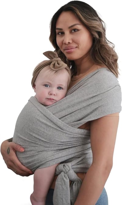 Draagdoek Baby - Draagband Draagzak - Baby Dragen - Ademend Katoen - 5.4m x 45cm - Grijs Melange