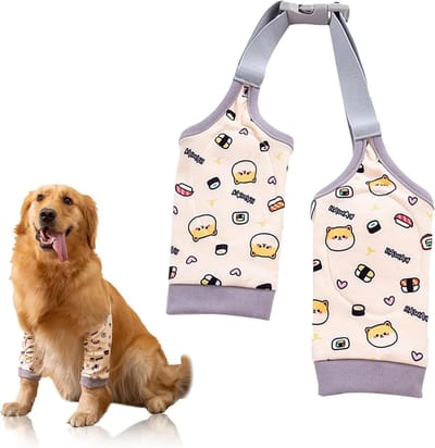 Elbowbeschermer voor Honden, Bescherming voor Voorpoten, Kniebeschermers voor Honden, Verwondingen Voorkomen en Likken Tegenhouden (2XL)