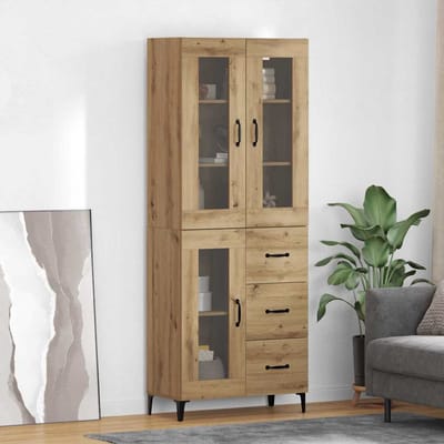 vidaXL - Highboard - Artisan - Eiken - 69,5 - x - 34 - x - 180 - cm - Bewerkt - hout