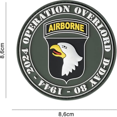 Embleem 3D PVC D-Day 80 101st Airborne
