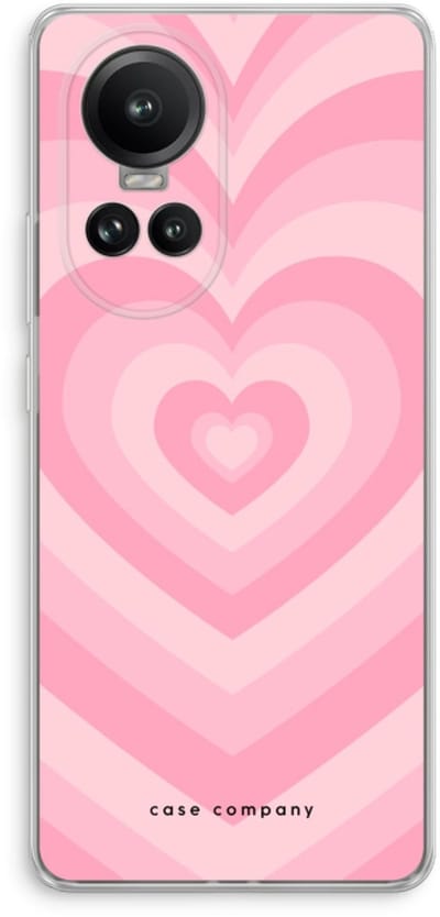 Case Company® - Hoesje geschikt voor Oppo Reno 10 Pro hoesje - Hart Roos - Soft Cover Telefoonhoesje - Bescherming aan alle Kanten en Schermrand