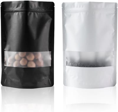 Dailygoods- Mylar Zakken 10 Stuks - Hersluitbare Staande Zakjes - Voedselverpakkingszakken - Geurbestendig - Duidelijk Venster - 24x16cm - Voedselzakken