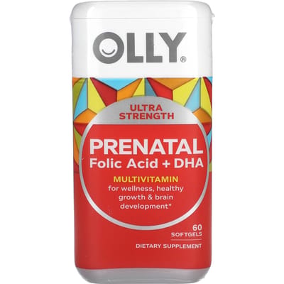 OLLY, Prénatal, acide folique + DHA, 60 gélules