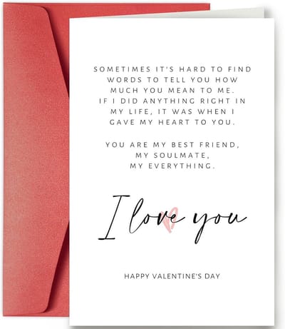 Romantische Valentijnsdag Gedicht Kaart voor Partner Vriend of Vriendin