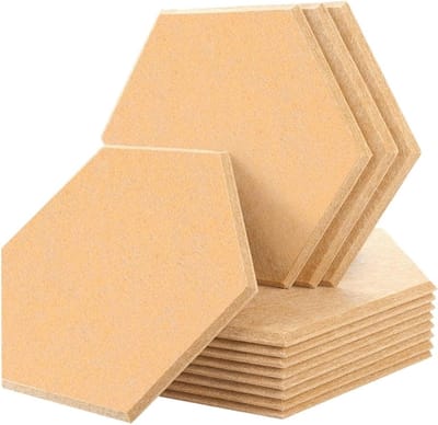 Geluidsabsorberende panelen - Akoestische isolatie - Ruimte optimaliseren - Hoge dichtheid schuim - 12 stuks large - Lichtoranje