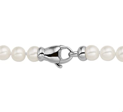 The Jewelry Collection Ketting Parel 8 mm 50 cm - Zilver