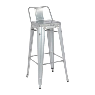 Bolero Bistro Hoge Kruk van Staal met Rugleuning (4 Stuks) - DL877