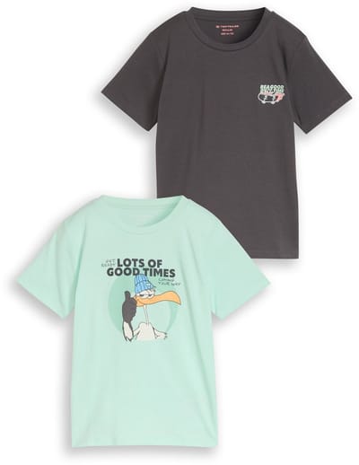 Tom Tailor - T-shirt in 2-pack - Maat 92/98 - light bay green