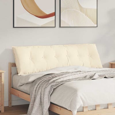vidaXL - Rugkussen - Crèmekleurig - 160 - x - 50 - cm - Corduroy - stof