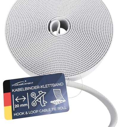 Kabelbinders - Klittenband Rol - Kabels Ordenen - Zelf Op Maat Te Snijden - 5 Meter - Wit