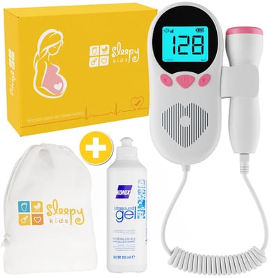 Sleepykids® Doppler Heartbeat Pro - 250 ML Ultrasound Gel - Baby Hartje Monitor - Echo Apparaat - Hartslag Beluisteren - Fetal - Jongen & Meisje - Cadeau Idee