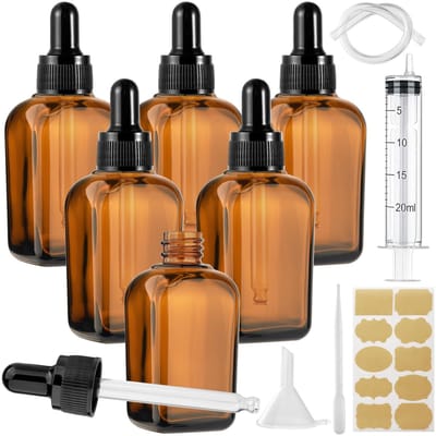 Dailygoods- Pipetflesjes 100 ml - Herbruikbare Glazen Fles - Vierkant Ontwerp - Bruine Glazen Fles - Stabiel en Veilig - Geschikt voor Essentiële Oliën - Druppelfles