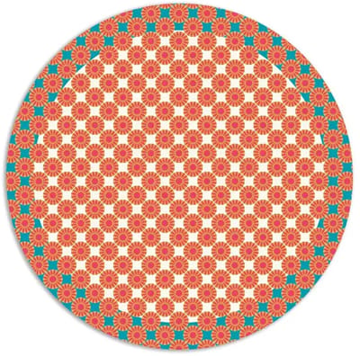 Ronde gekleurde PVC Placemat Happy Days - zaterdag - – Ø35 cm – Afwasbare Tafel Placemat – Made in Italy