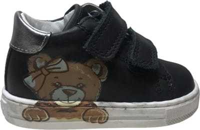 Falcotto - Wislei - Mt 18- velcro's lederen sneakers - beer - zwart