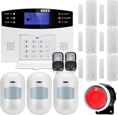 Huis Beveiligingssysteem - Smart Alarm - Veiligheid Thuis - Draadloze GSM Connectie - 120 DB Sirene - Wit