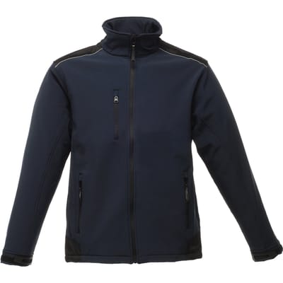 Regatta Heren Zandstorm Slijtvaste Werkkleding Softshell Jas (waterafstotend) (Marine / Zwart)