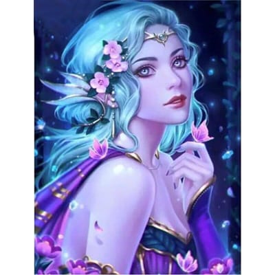 5D bricolage diamant rond peinture princesse point de croix diamant broderie 20X30CM blue