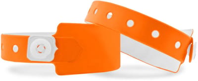 CombiCraft blanco vinyl polsbandjes oranje 250 x 26 mm - 100 stuks