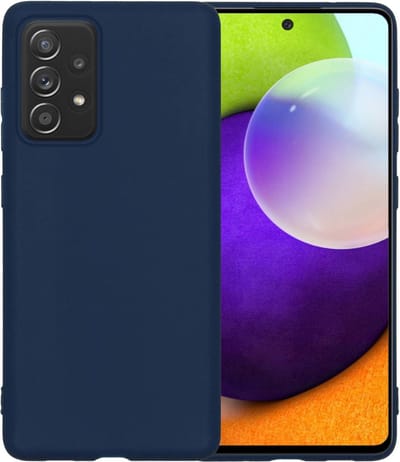 Hoesje - Geschikt voor Samsung Galaxy A52 - Sterk & Shockproof - Siliconen Case - Hoes Cover - Telefoonhoes - Donkerblauw