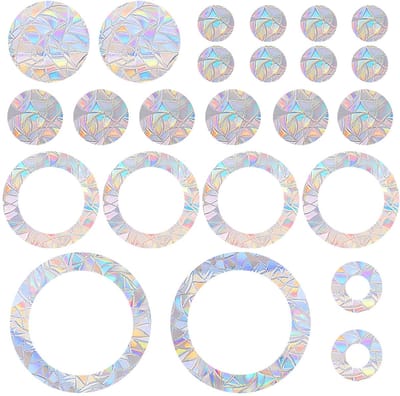 Dailygoods - OMJMYY 24 ronde raamstickers met prisma-effect ter bescherming tegen vogels, anti-botsingsstickers, regenboogkleurige raamfolie die voorkomt dat vogels tegen ramen vliegen