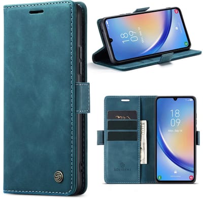 Solidenz Hoesje - Geschikt voor Samsung Galaxy A17 - Urban Book - Blauw