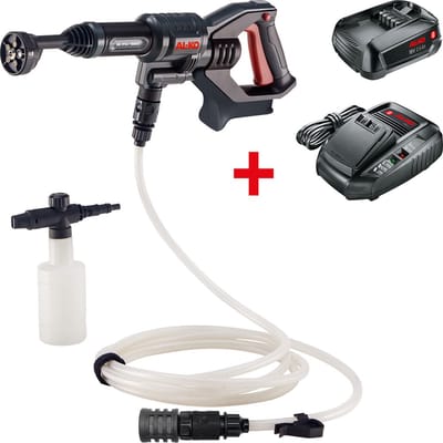 AL-KO PW 1850 kit (set met batterij en lader) - 18V Accu Hogedrukreiniger - Compatibel met Bosch 18V