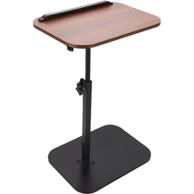 Table d'appoint réglable à 360 degrés, plateau TV rotatif avec bord antidérapant, hauteur réglable, cadre robuste en acier pour canapé gray