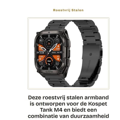 Dailygoods - Roestvrij Stalen Armband voor Kospet Tank M4, Slijtvast en Elegant