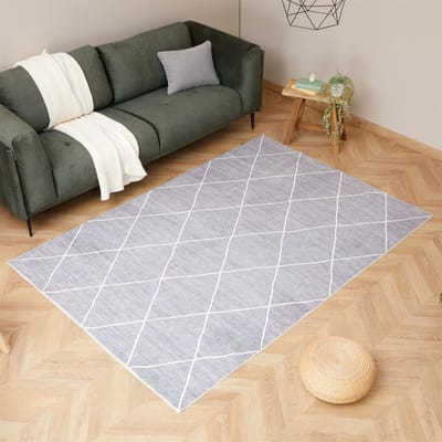 Wasbaar tapijt RHOMB 160 x 230 cm – Grijs