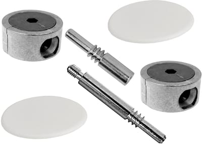 SOTECH paneelverbinder FUERTE 134 mm met witte kunststof afdekkappen, metalen meubelbeslag, rompverbinder, kastverbinder, set verbindingsbeslag voor paneelverbindingen
