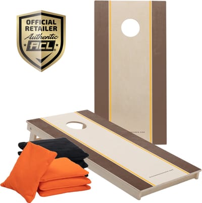 Wicked Wood Games – Cornhole Set “Rails Design” – 120x60 cm – Inclusief 2 Boards en 8 Zakjes – 100% Hout – Officiële ACL Licentie