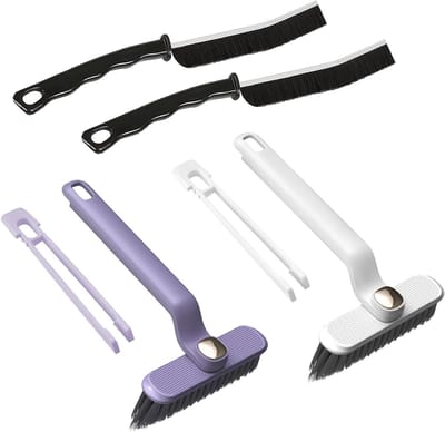 2-delige Pure Clean Set met Witte Harde Borstels, Draaibare en Sterke Voegenreiniger voor Keuken en Badkamer - Multifunctioneel Schoonmaakgereedschap
