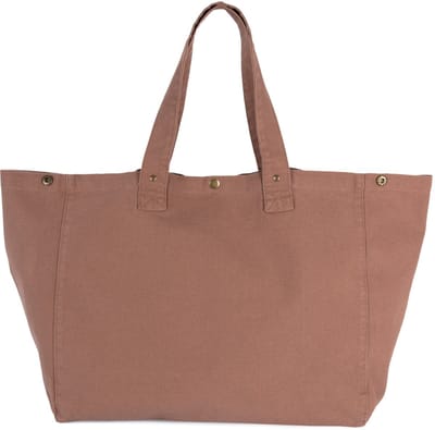 Kimood Shopper van verwassen katoen KI3208 - Washed Santal Brown - One size