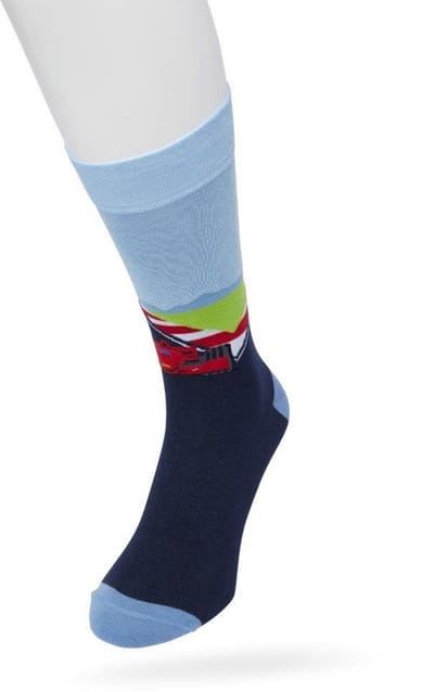 Bonnie Doon Heren Sokken met Formule 1 Print maat 40/46 Donker Blauw - Thema Sokken - Race - Cadeau Sokken - Zacht Katoen met Gladde Teennaad - Comfortabel - Perfect Cadeau - Black Iris - BT992133.134