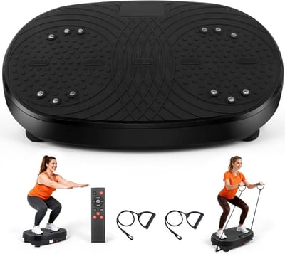 Trilplaat Fitnessplatform - Vibratie Trainer - Lymfedrainage Lichaam - 120 Intensiteitsniveaus - 54.5 x 34.5 cm - Zwart