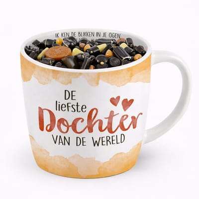 Mok - Koffie - Cadeau - Traktatie - Dochter - Mok Voor De Liefste Dochter - Keramiek - Drop - "Speciaal voor jou"