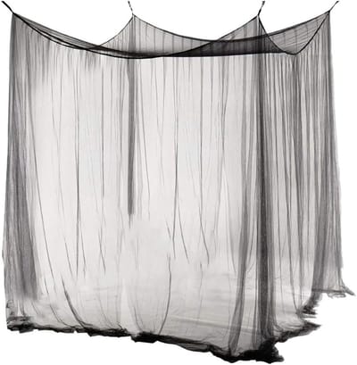 Grote Zwarte Muggennet voor Tweepersoonsbed, 210 x 240 x 190 cm, Insectenbescherming, Ideaal voor Thuis en Camping, Eenvoudige Installatie, Ademend Materiaal