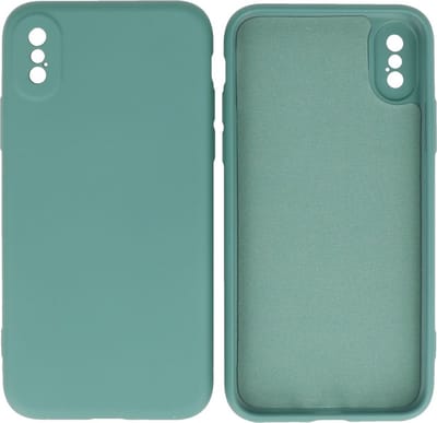 Hoesje Geschikt voor iPhone Xs & iPhone X - 2.0mm Dikke Fashion Telefoonhoesje Backcover - Siliconen Hoesje - Donker Groen