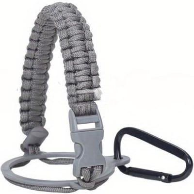 Accessoires Bouteille d'Eau 12-64oz Corde Paracorde Porte-Bouteille Bouche Large Corde Portable Dragonne Tasse Porte-Gobelet Couleur Corde Pleine Tasse grise