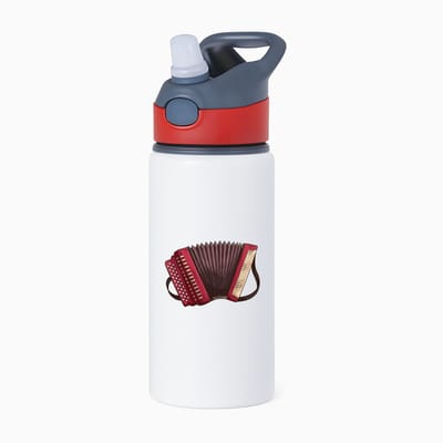 Hacebo® - Accordeon waterfles met rietje rood - Muziek - Muziekanten - Instrument - snaarinstrument - muzikanten - water fles - 650ML