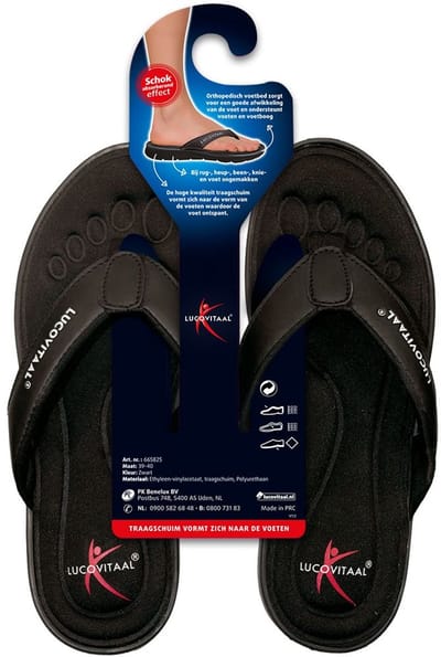 Lucovitaal Slipper Orthopedisch 41-42 Zwart Hanger (1 paar)