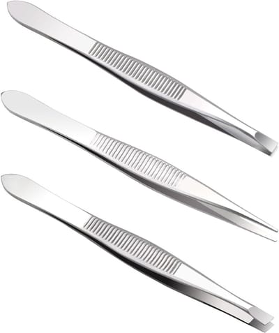 Set van 3 Professionele Pincetten voor Precisie, Oogbrow Plukken en Huidverzorging