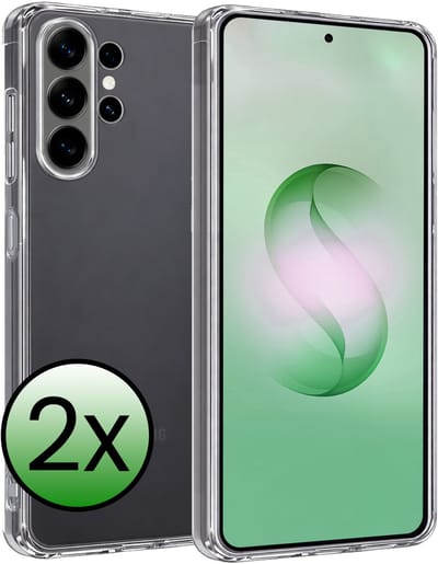 Hoesje 2 Stuks - Geschikt voor Samsung Galaxy S26 Ultra - Sterk & Shockproof - Case Siliconen - Back Cover - Telefoon Hoes - Transparant