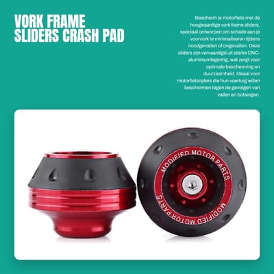 Dailygoods- Vork Frame Sliders CNC Aluminium - Crash Pad - Motorfiets Bescherming - Voorwieldoppen - 1 Paar (2 Stuks) - Afmetingen 59 x 46 x 15 mm - Motorfiets Beschermers