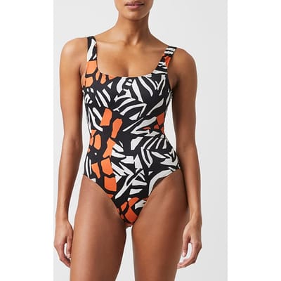 French Connection Recycled Afara Print Swimsuit Black Maat: XS | Badpakken Outlet | Dames | Zwart